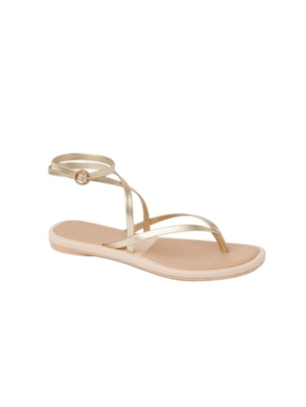 Reef Willow Quinn Women's Metallic Ankle-Strap Flat Sandals - Champagne